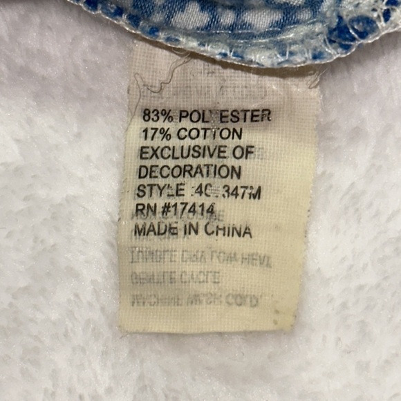 Miss Elaine Blue & White Silky Feel Cotton/Polyester Pajama Set Buttondown L - Picture 14 of 14